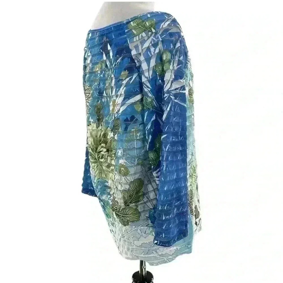 Kaktus womens tops size L multicolored floral lightweight costal granny - Picture 3 of 8